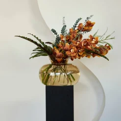 Riviera Maison Aramis Glazen Vaas, Luxe Bloemenvaas Warm Glas