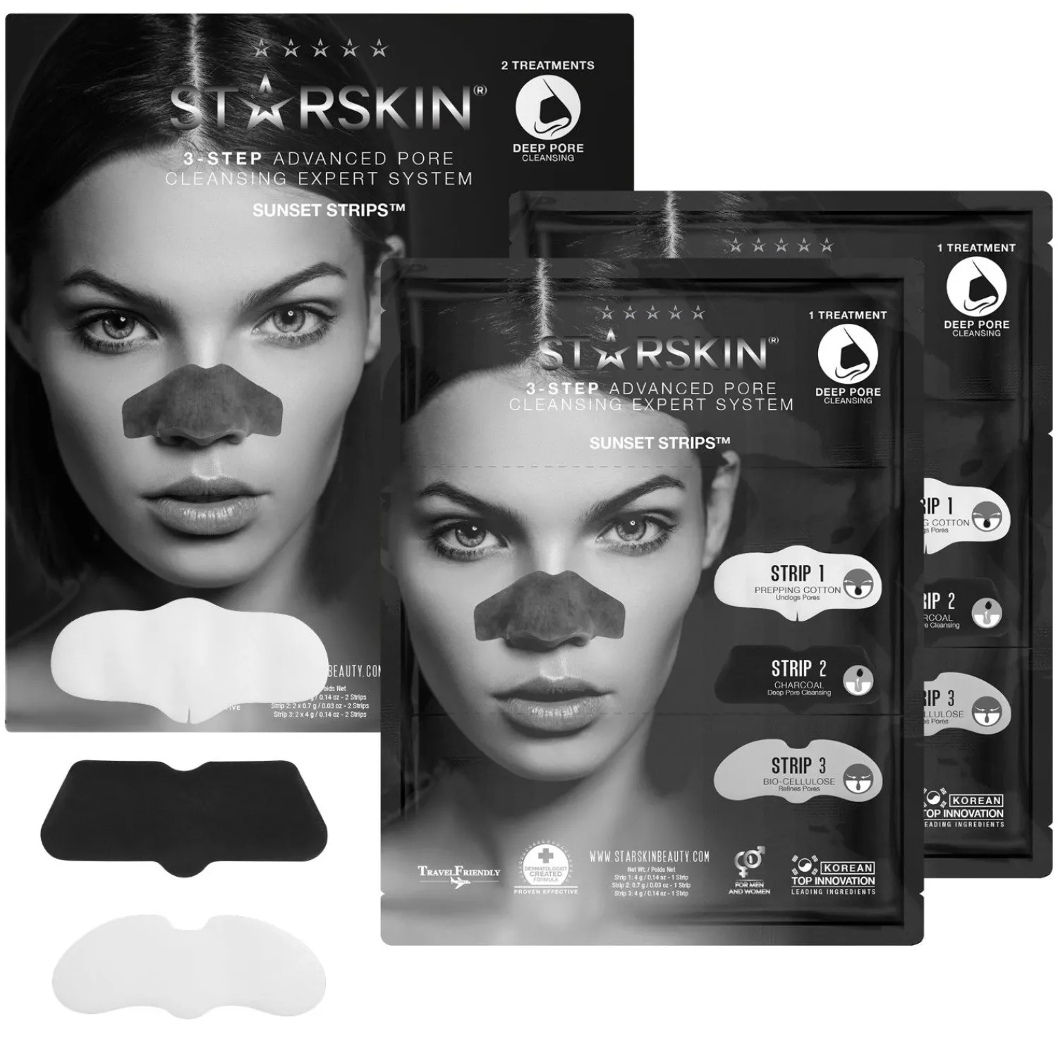 STARSKIN ® Starskin® Sunset Strips 3-Stappen Geavanceerd Expert Systeem Voor Porienreiniging
