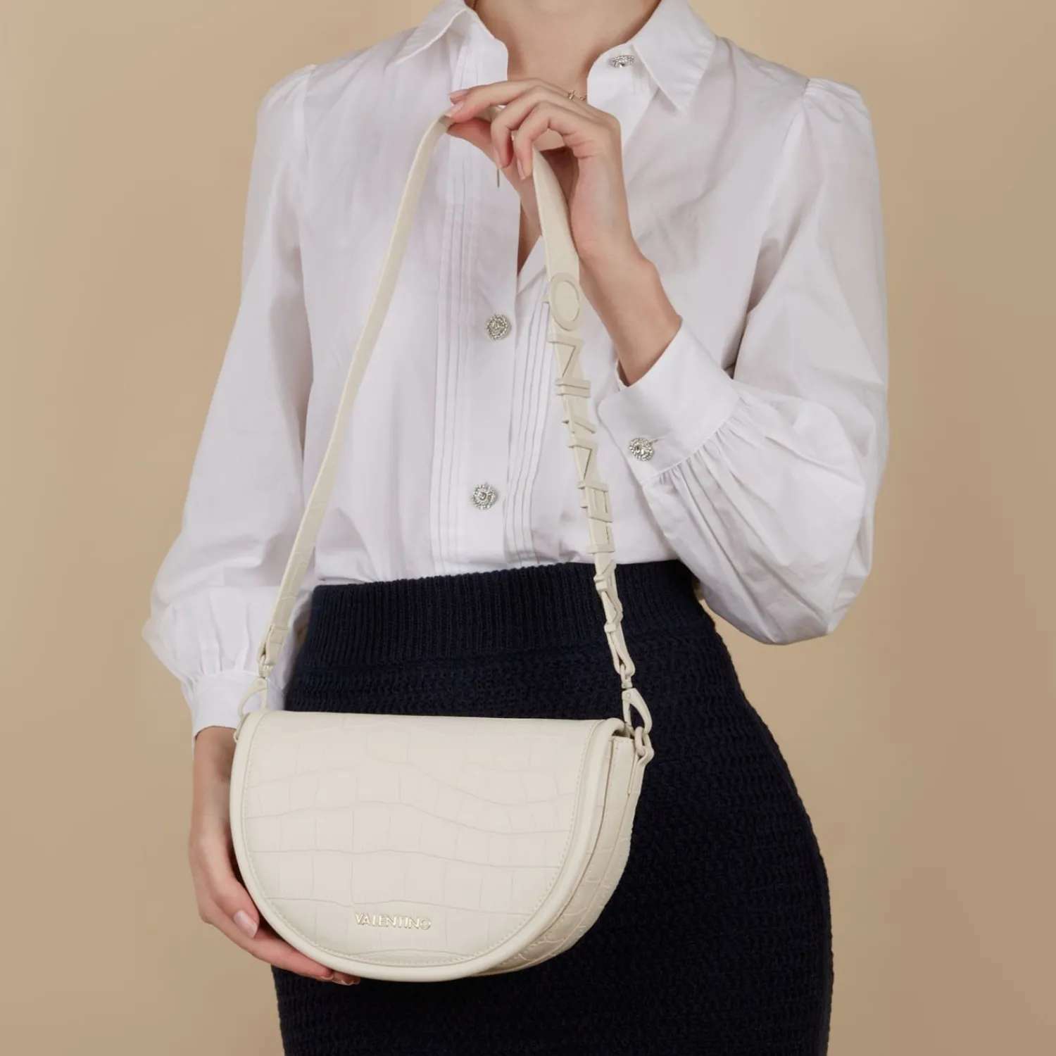 Valentino Bags Surrey Dames Crossbody Tas/Handtas Kunstleer - Wit