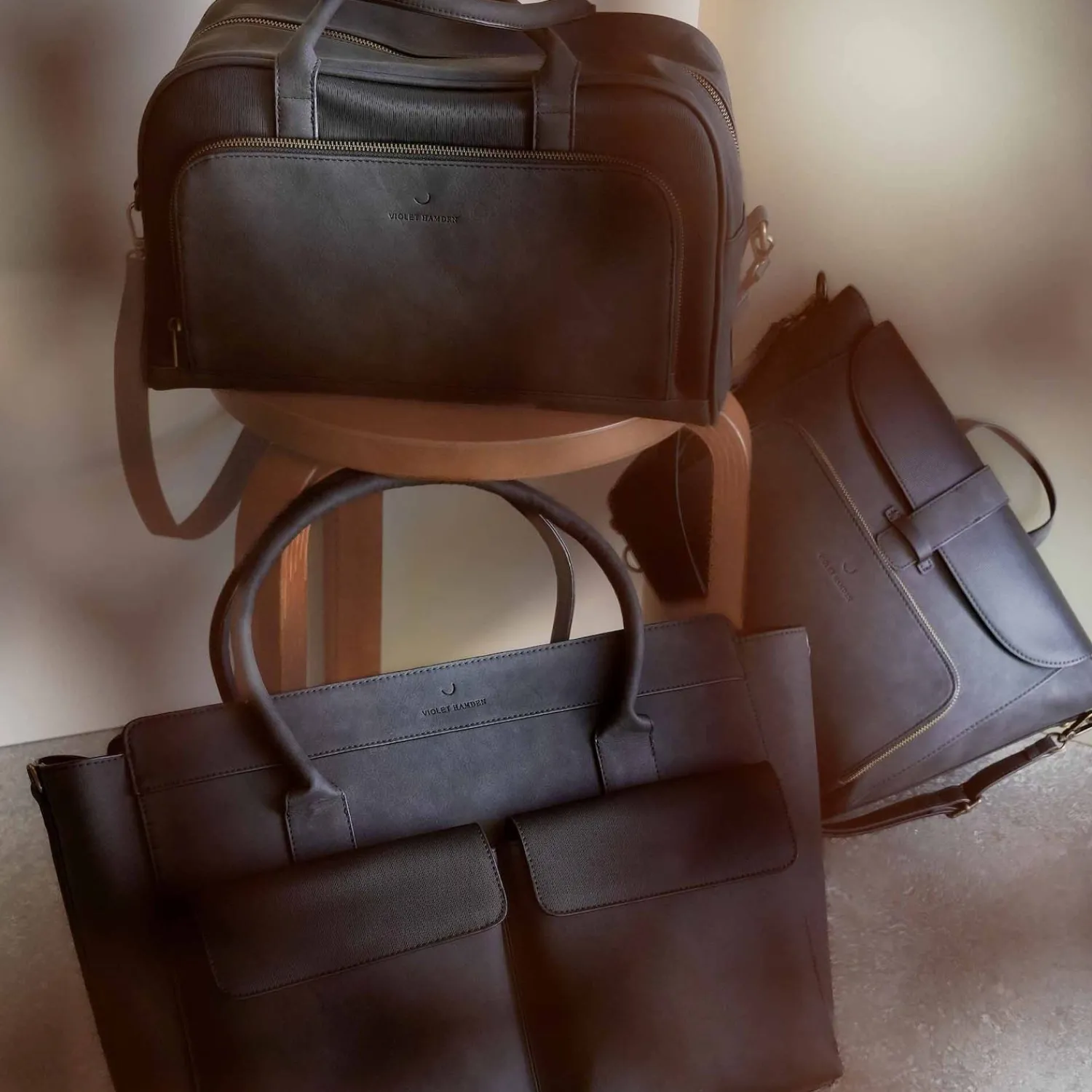 Violet Hamden Essential Bag Dames Handtas/Laptoptas Kunstleer - Zwart