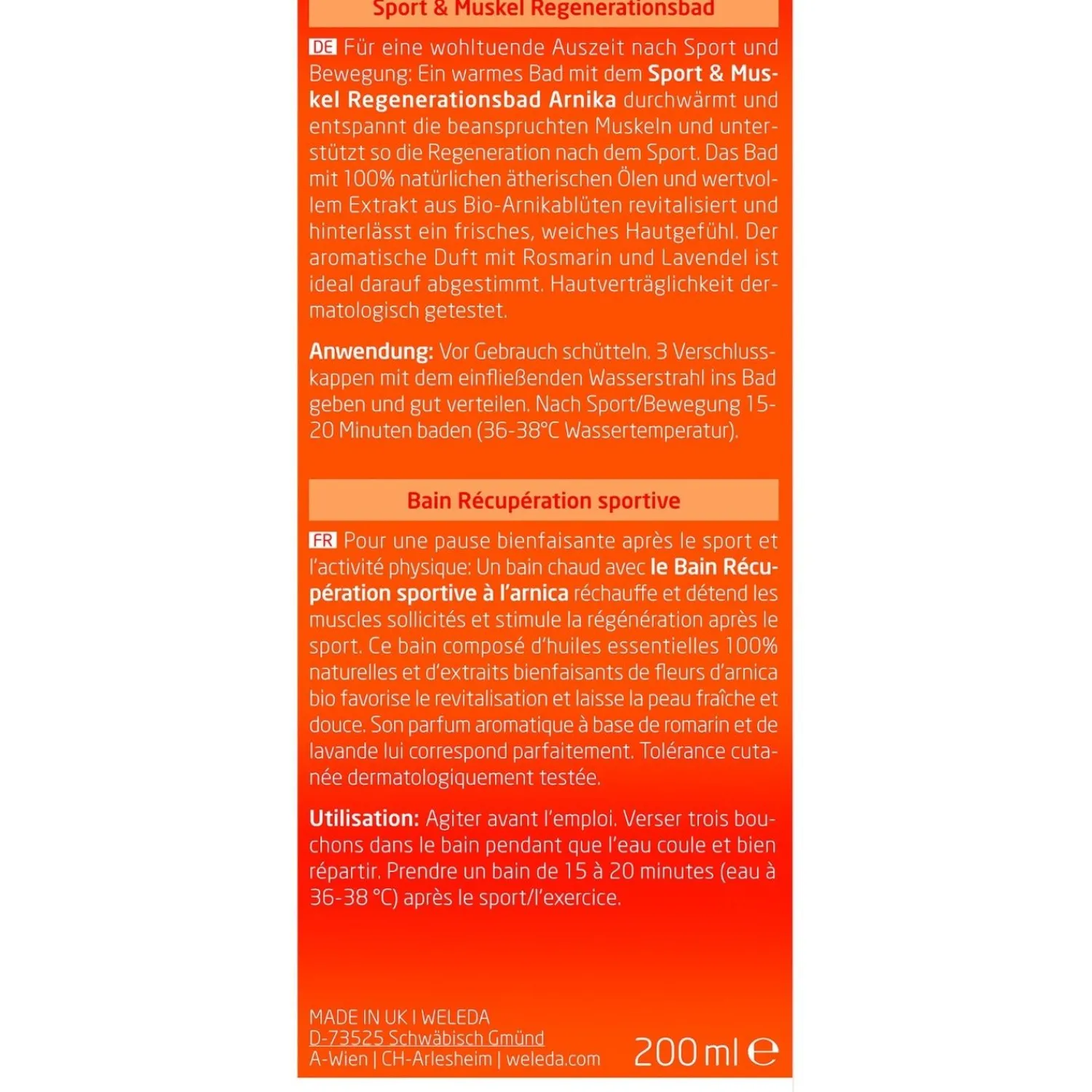Weleda Arnica Sport & Muskel Regenerationsbad