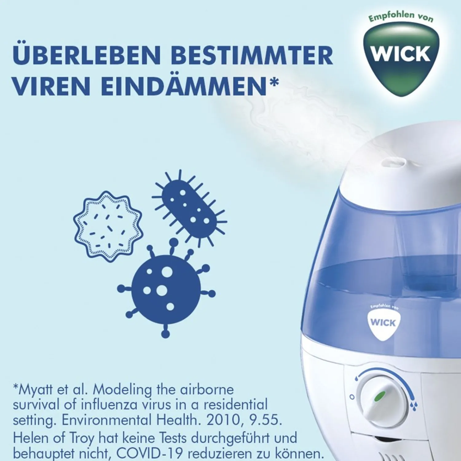 WICK Mini Ultrasone Luchtbevochtiger Voor Koude Lucht
